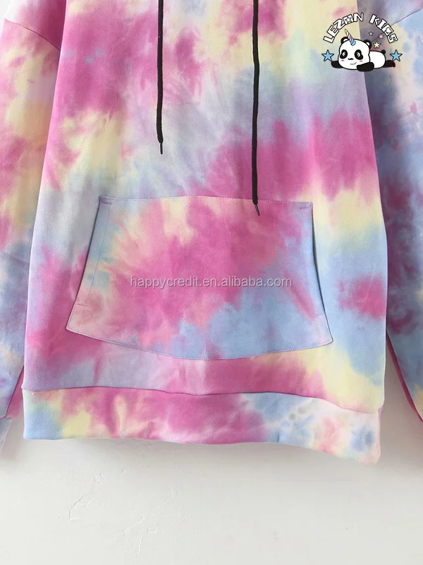 LEZONKIDS - Pink Blue Tie Dye Hoodie Joggers Shorts Pants Set Children Girls Tie Dye Kids Clothing
